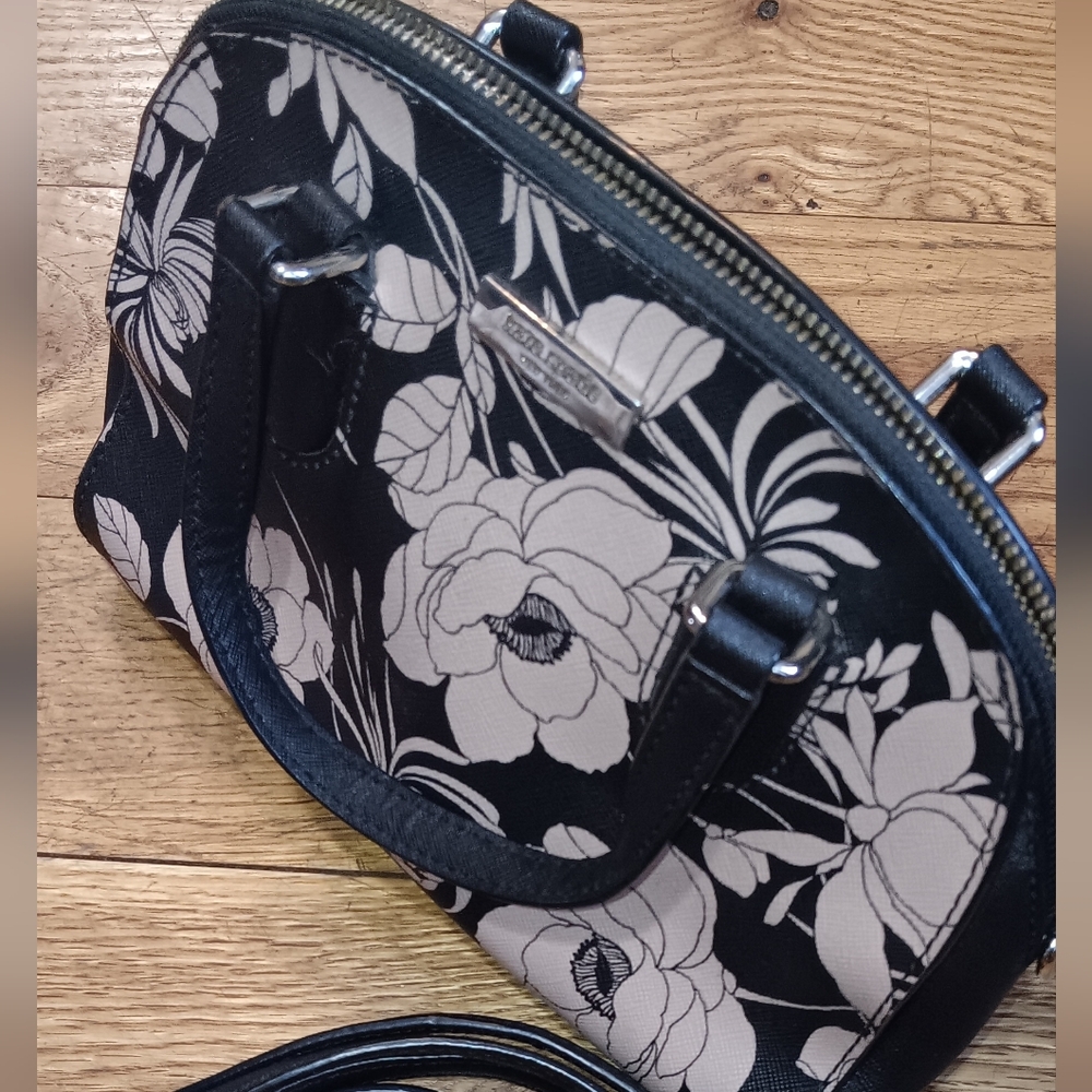 Kate Spade -  Black and Cream Floral Satchel
